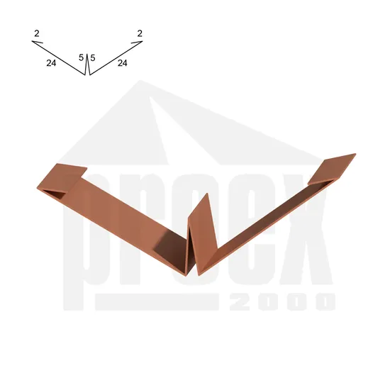 Úžlabí (kónické) měděno hnědé 625 mm