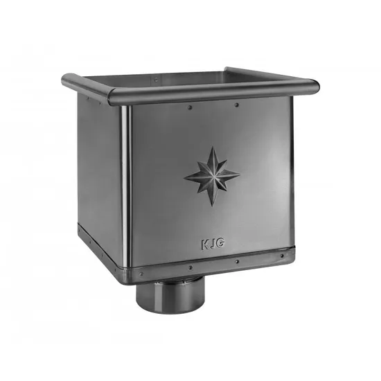 Kotlík žlabový sběrný KUBICKÝ EXCENTRICKÝ antracit 120 mm