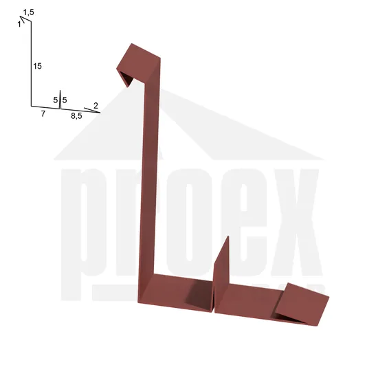Lemování zdí ocelově červené 450 mm